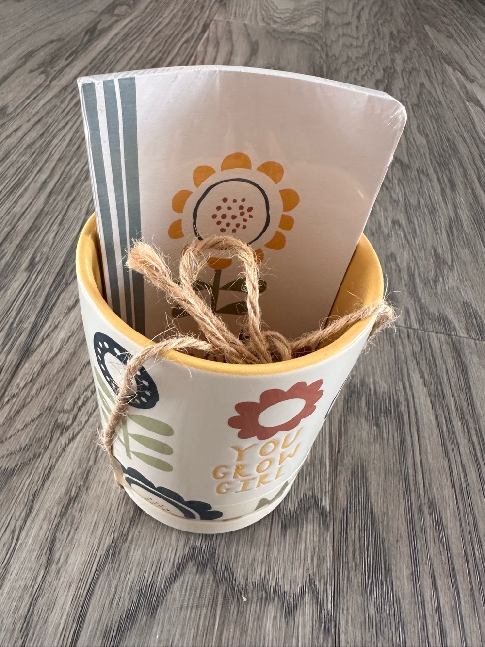 Ceramic Flower Utensil Holder in Yellow and Multi-Color